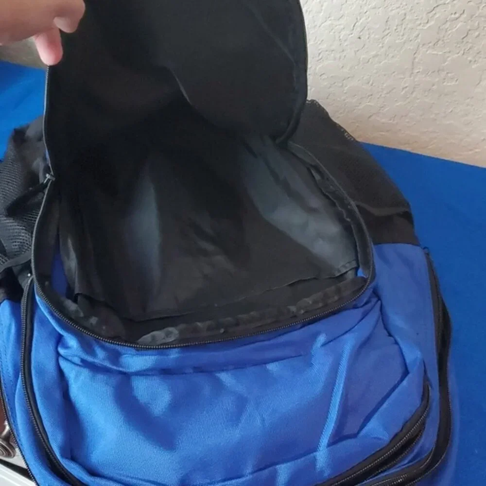 Sea World San Antonio Official Backpack Large Blue Black Multiple Pockets Zipper